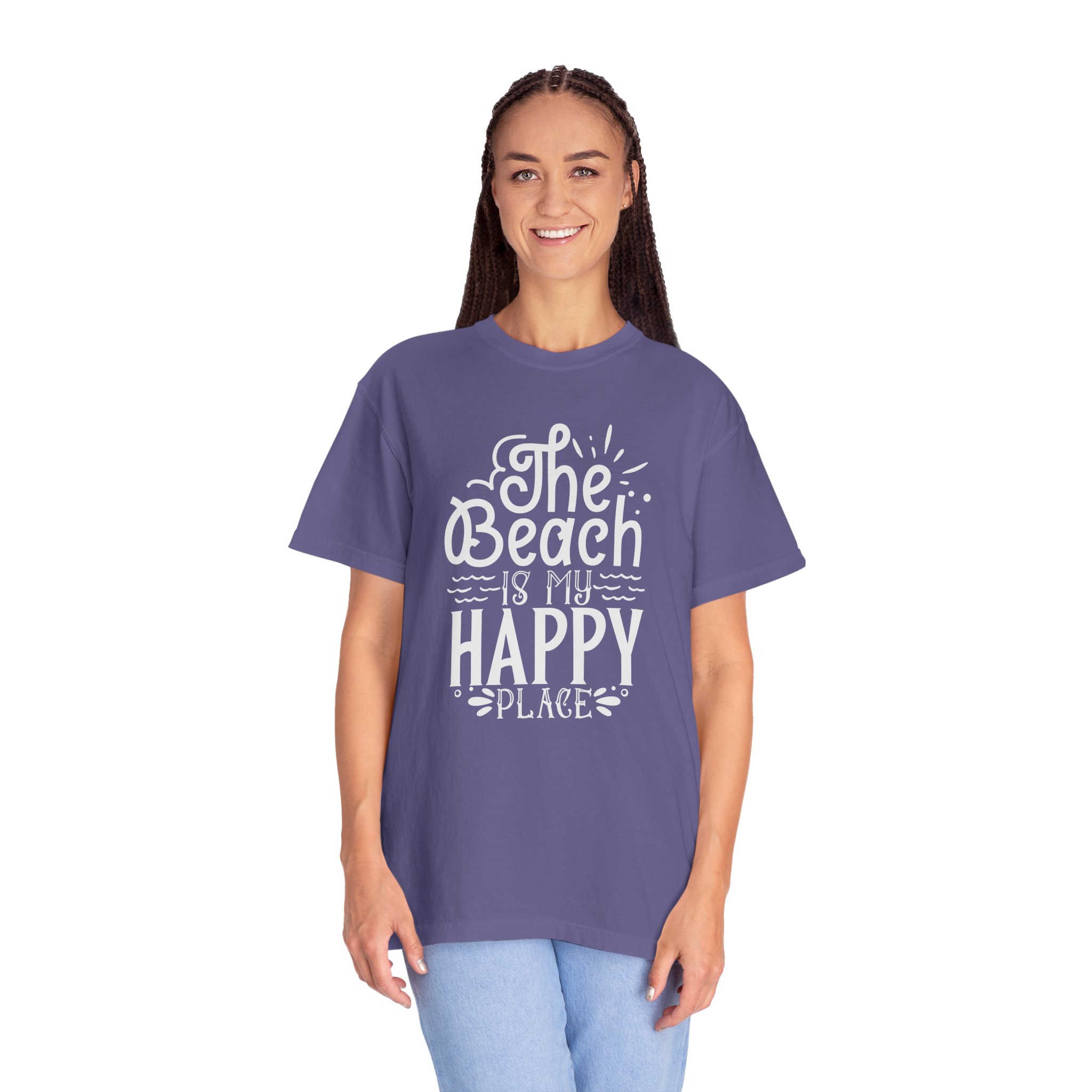 C - 13.6 - Beach-Themed Garment-Dyed T-Shirt, Perfect for Summertime, Vacation Wear, Casual Outings, Gifts for Sunshine Lovers. - Image 43