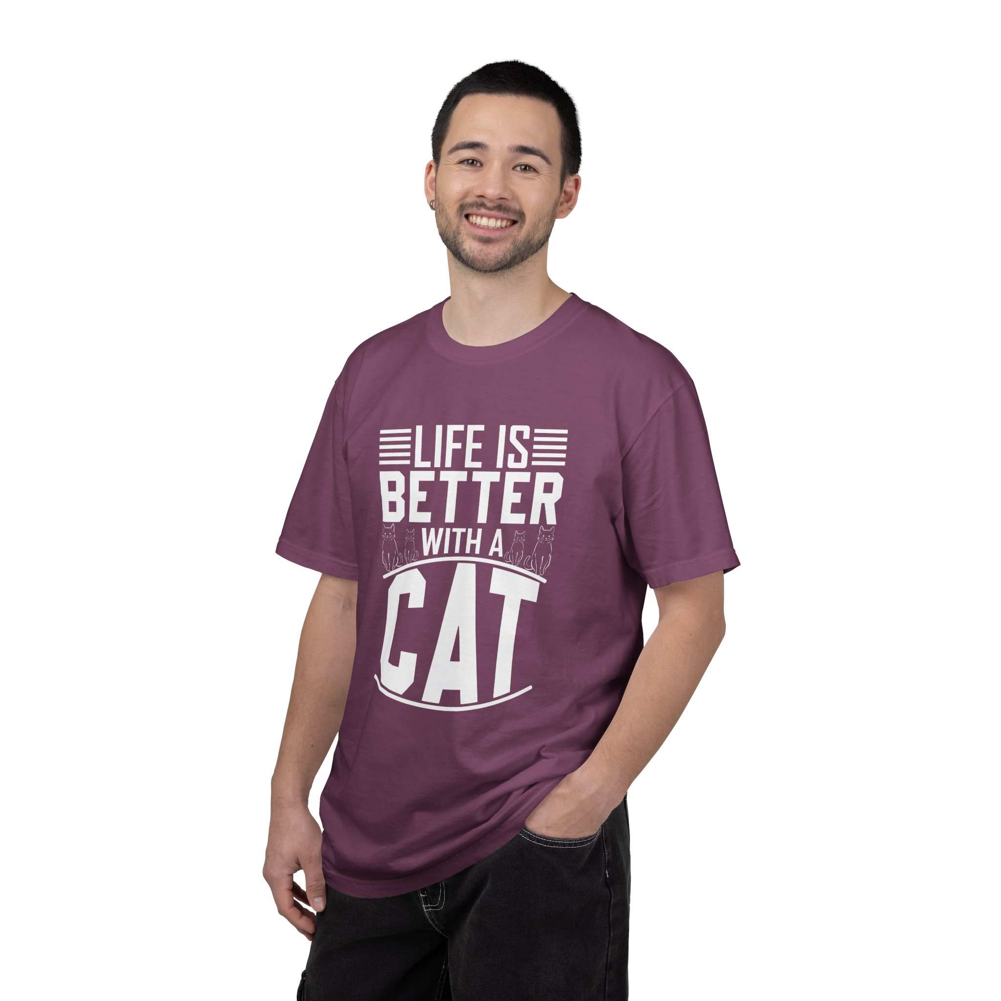 b2 - 5.19 - Life Is Better With a Cat T-Shirt – Cute Cat Lover Graphic Tee for Cozy Vibes & Everyday Happiness. - Image 2