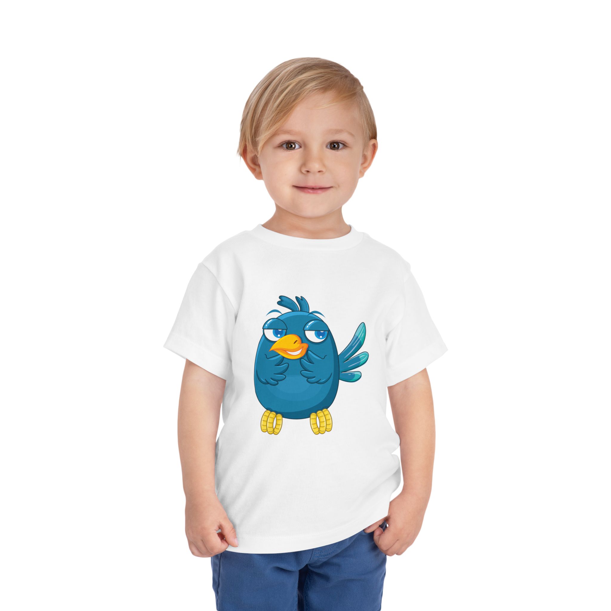 Cute Blue Cartoon Bird Toddler T-Shirt – Adorable Animal Graphic Tee for Kids, Boys & Girls. - Image 7