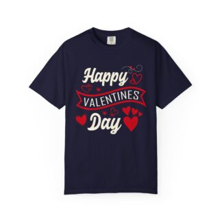 Valentine’s Day Heart Banner T-Shirt – Happy Valentine’s Day Romantic Graphic Tee for Couples, Love Gift & Festive Wear.