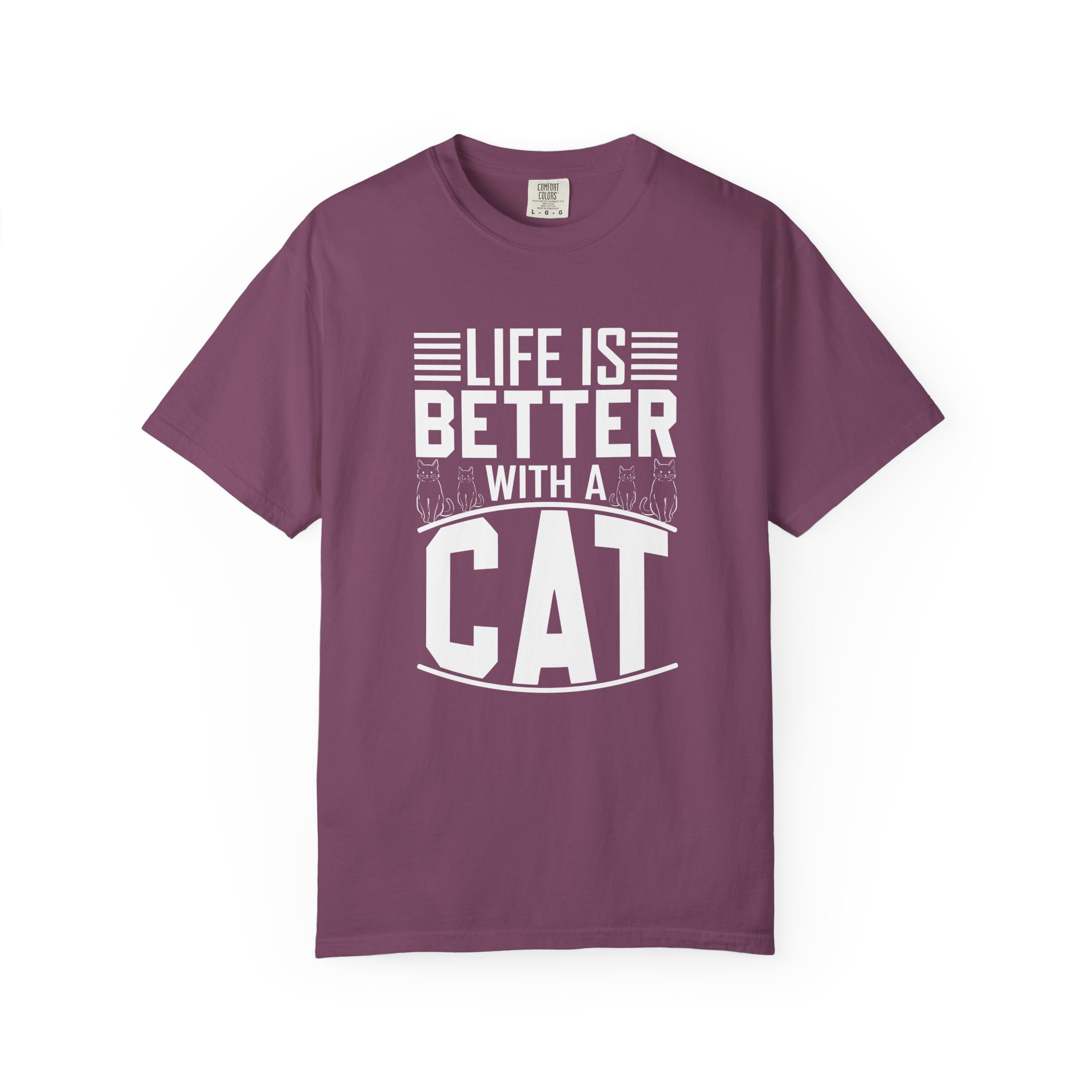 b2 - 5.19 - Life Is Better With a Cat T-Shirt – Cute Cat Lover Graphic Tee for Cozy Vibes & Everyday Happiness.