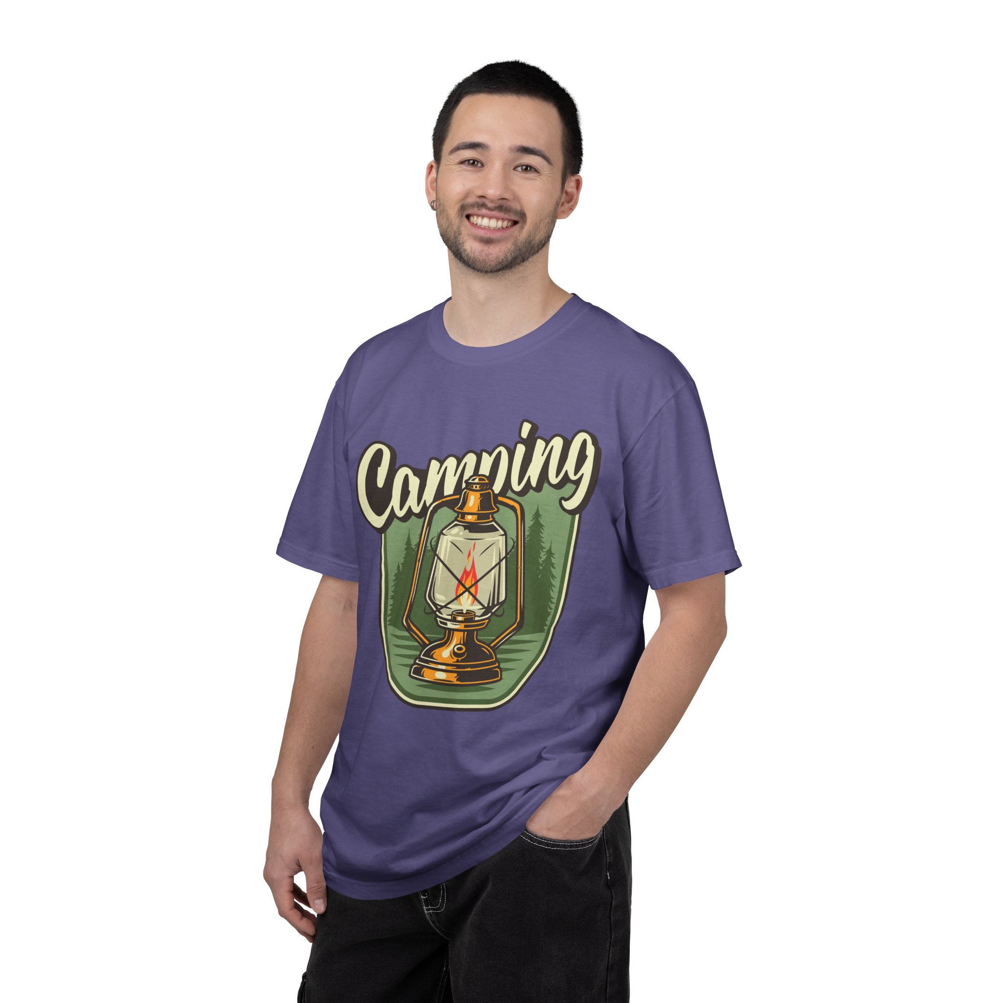 Camping Lantern T-Shirt – Vintage Camp Graphic Tee for Outdoor Lovers, Fun Adventure Wear & Perfect Gift Giving. - Image 2