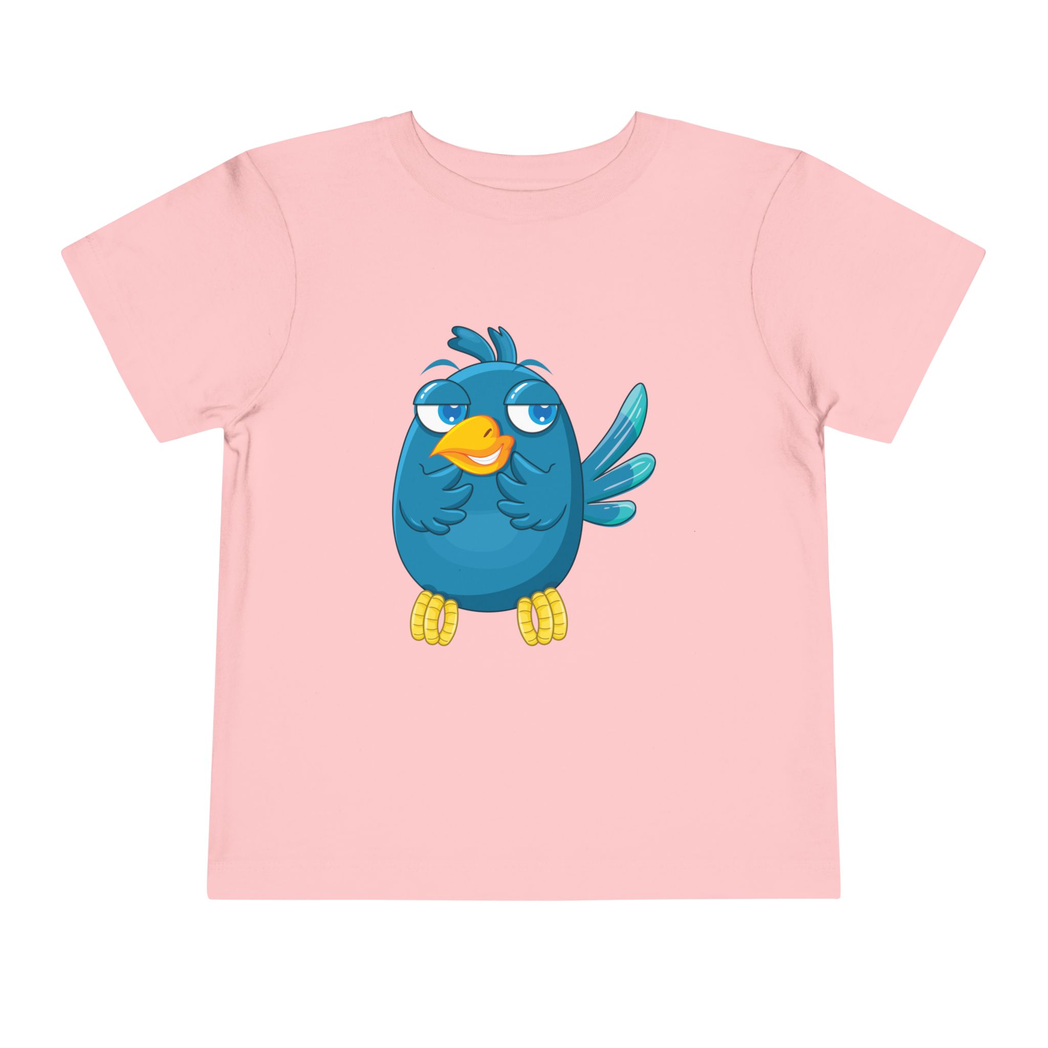 Cute Blue Cartoon Bird Toddler T-Shirt – Adorable Animal Graphic Tee for Kids, Boys & Girls.