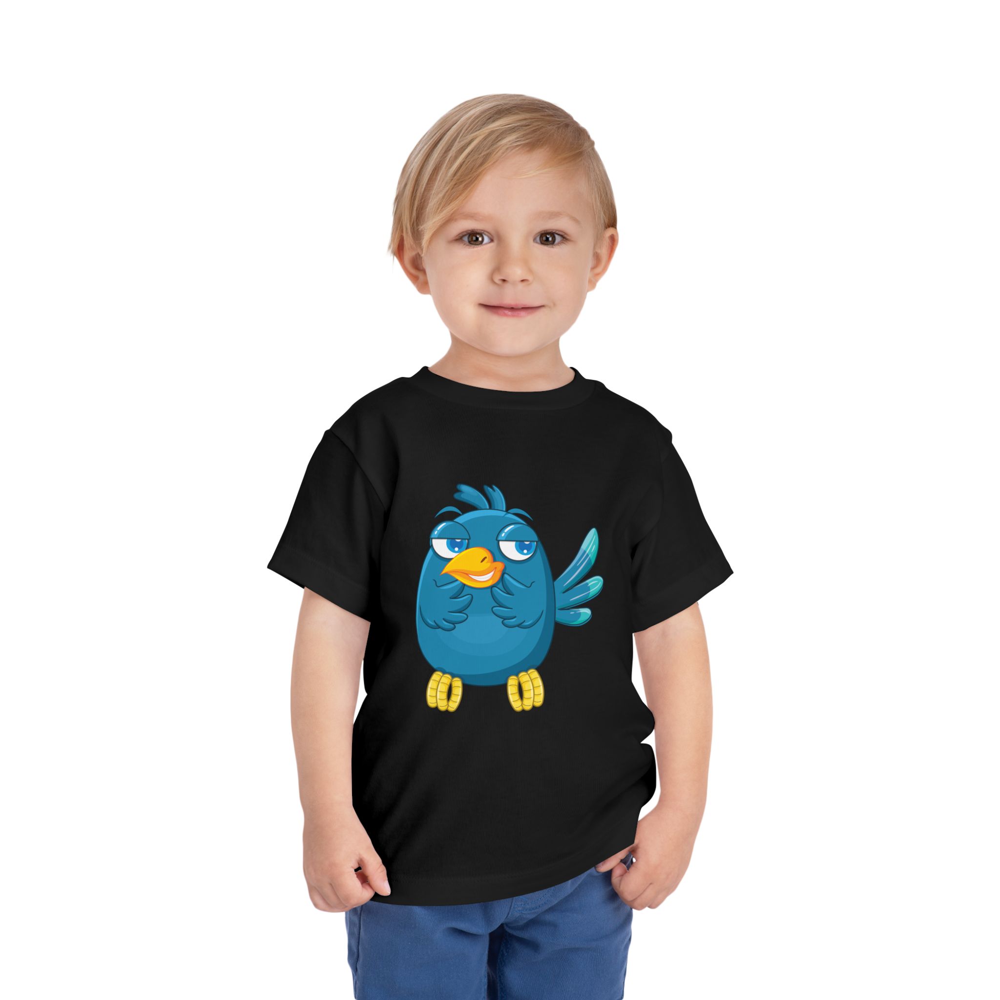 Cute Blue Cartoon Bird Toddler T-Shirt – Adorable Animal Graphic Tee for Kids, Boys & Girls. - Image 11
