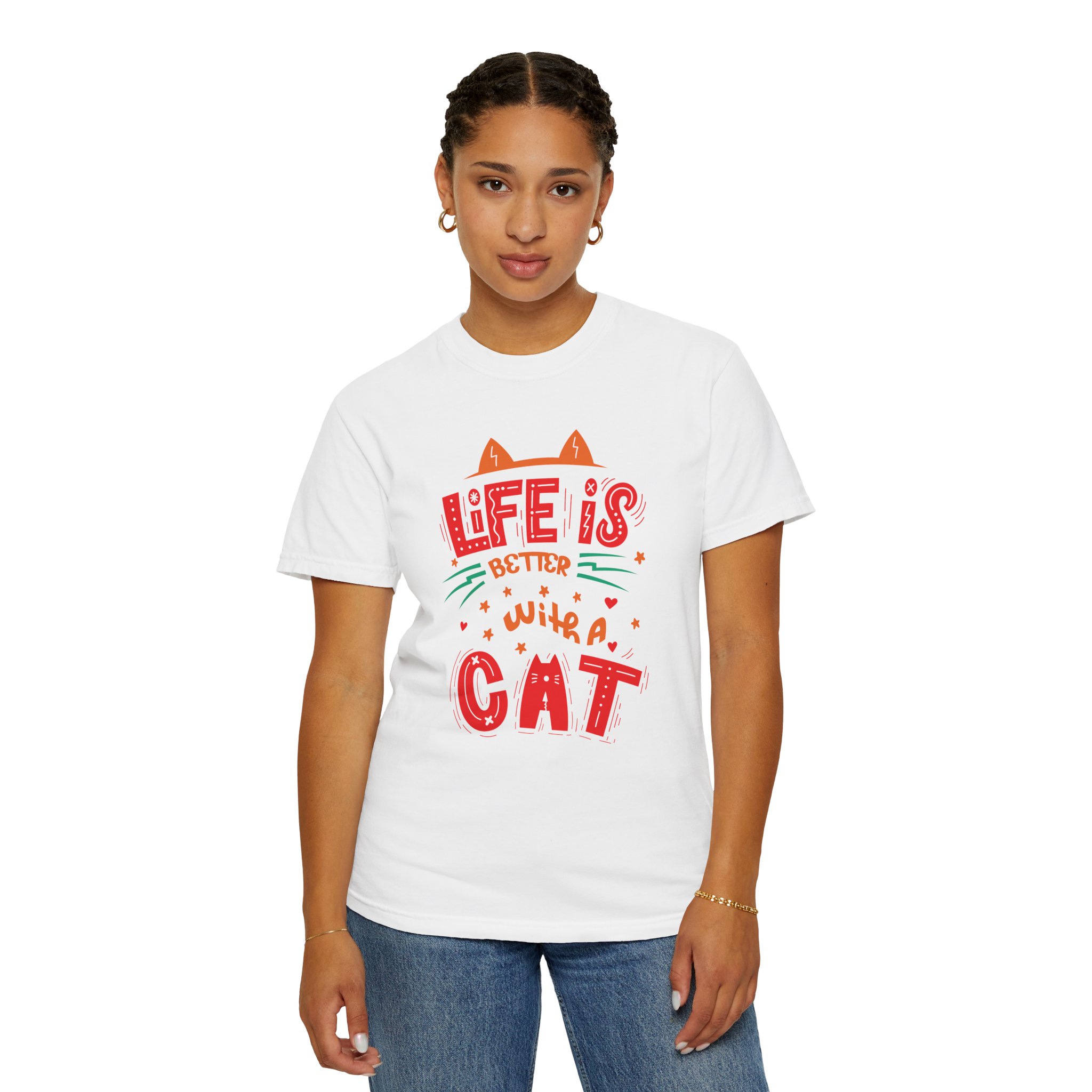 b2 - 5.15 - Life Is Better With a Cat T-Shirt – Cute Cat Lover Graphic Tee for Cozy Vibes & Everyday Happiness. - Image 4