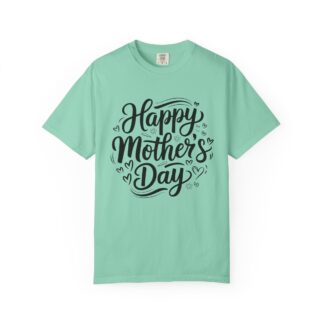 “Happy Mother’s Day” Script T-Shirt – Cute Love Graphic Tee for Moms, Perfect Gift Giving & Special Celebration Wear.