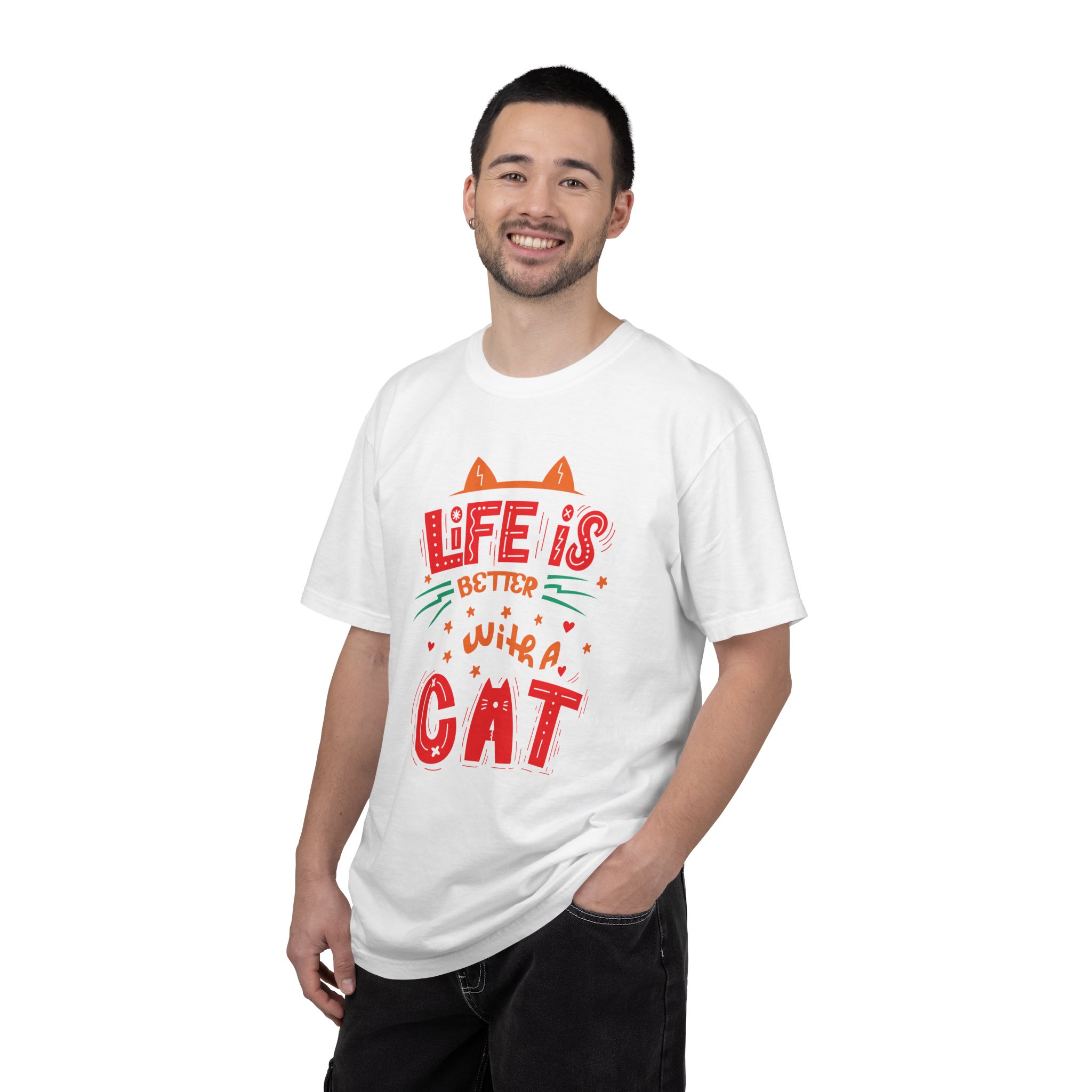 b2 - 5.15 - Life Is Better With a Cat T-Shirt – Cute Cat Lover Graphic Tee for Cozy Vibes & Everyday Happiness. - Image 2