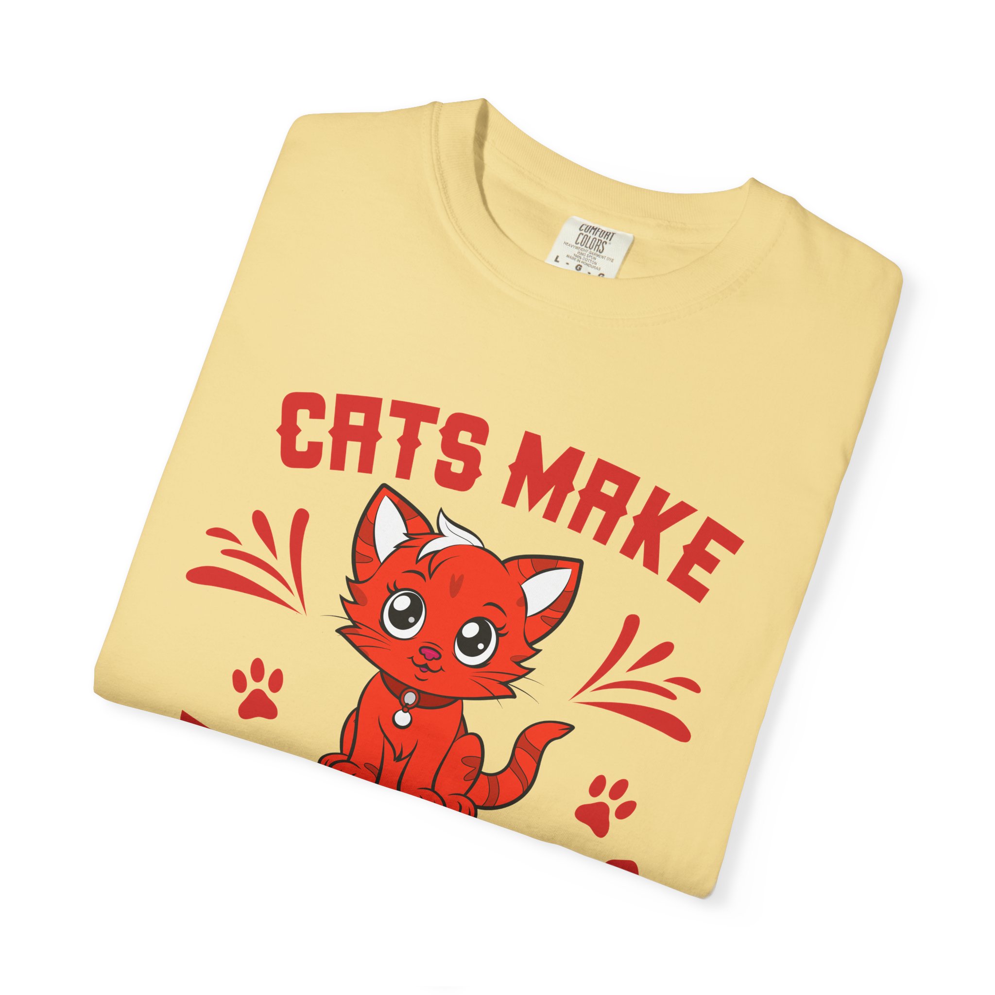 Cats Make Everything Better T-Shirt — Cute Red Kitten Graphic Tee for Cat Lovers, - Image 23