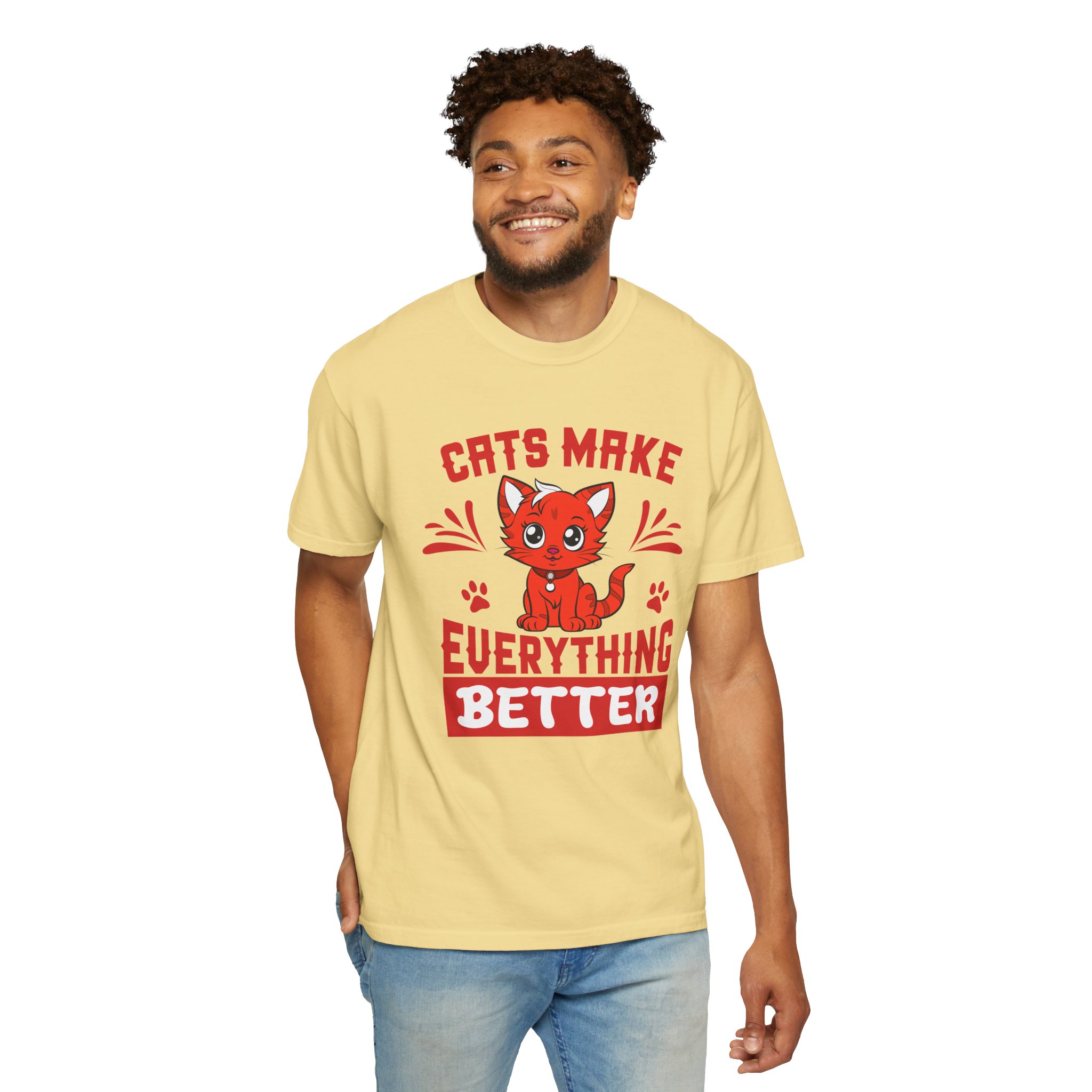 Cats Make Everything Better T-Shirt — Cute Red Kitten Graphic Tee for Cat Lovers, - Image 22
