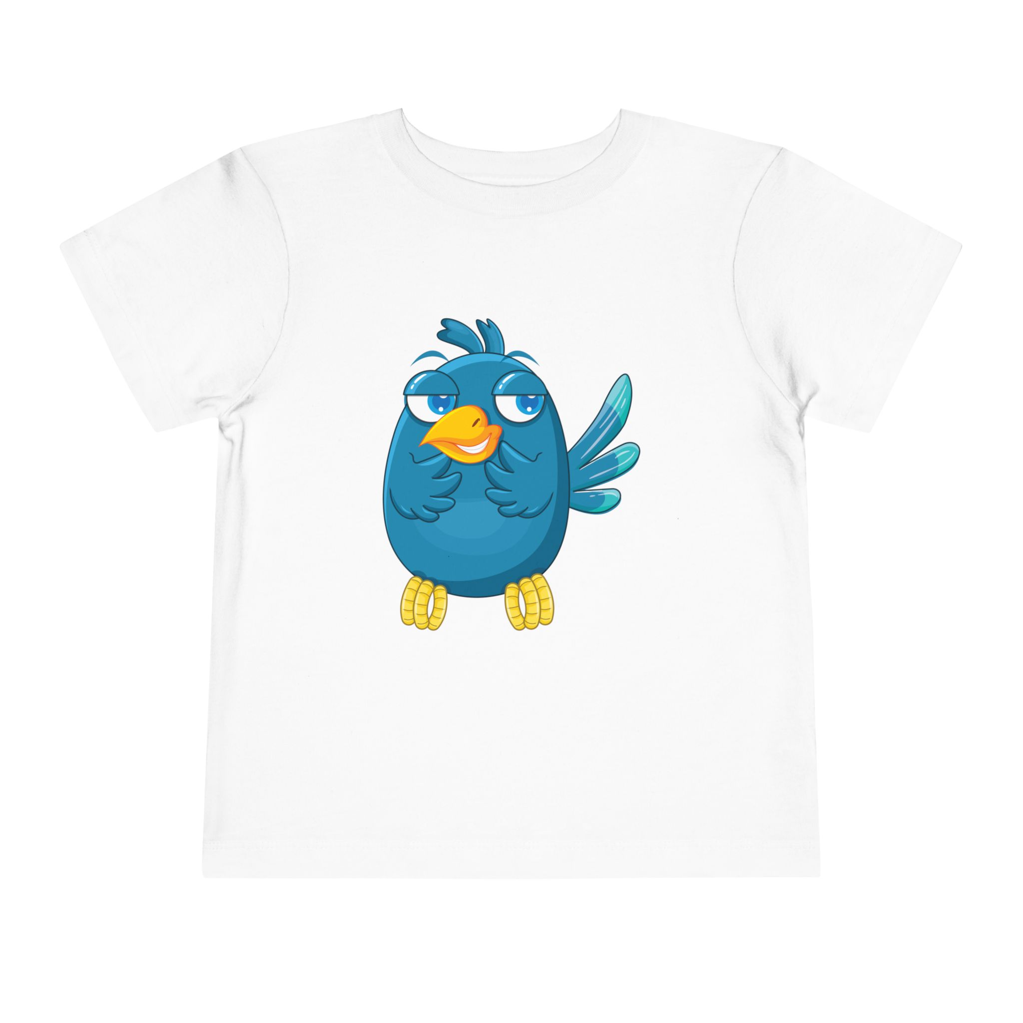 Cute Blue Cartoon Bird Toddler T-Shirt – Adorable Animal Graphic Tee for Kids, Boys & Girls. - Image 5