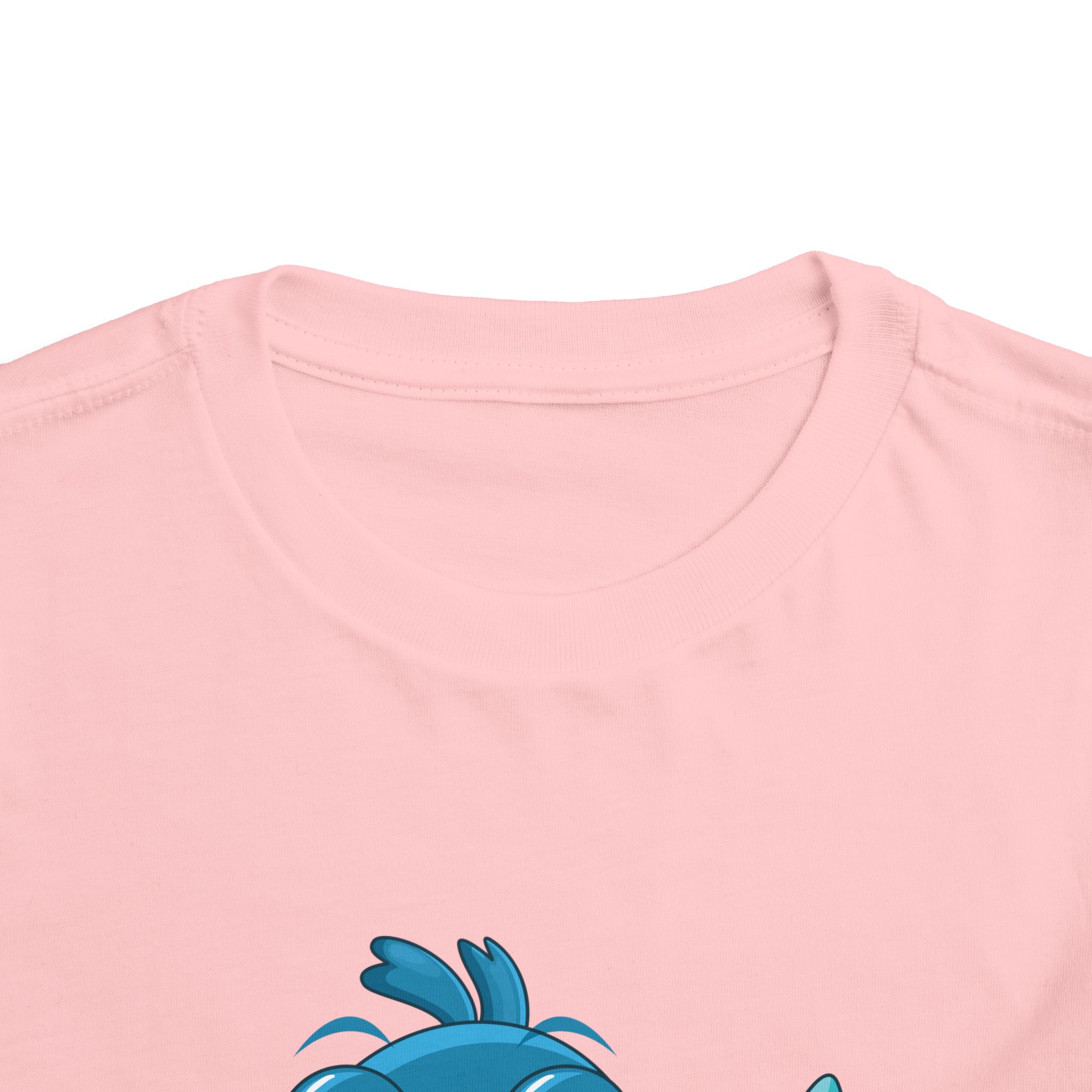 Cute Blue Cartoon Bird Toddler T-Shirt – Adorable Animal Graphic Tee for Kids, Boys & Girls. - Image 4