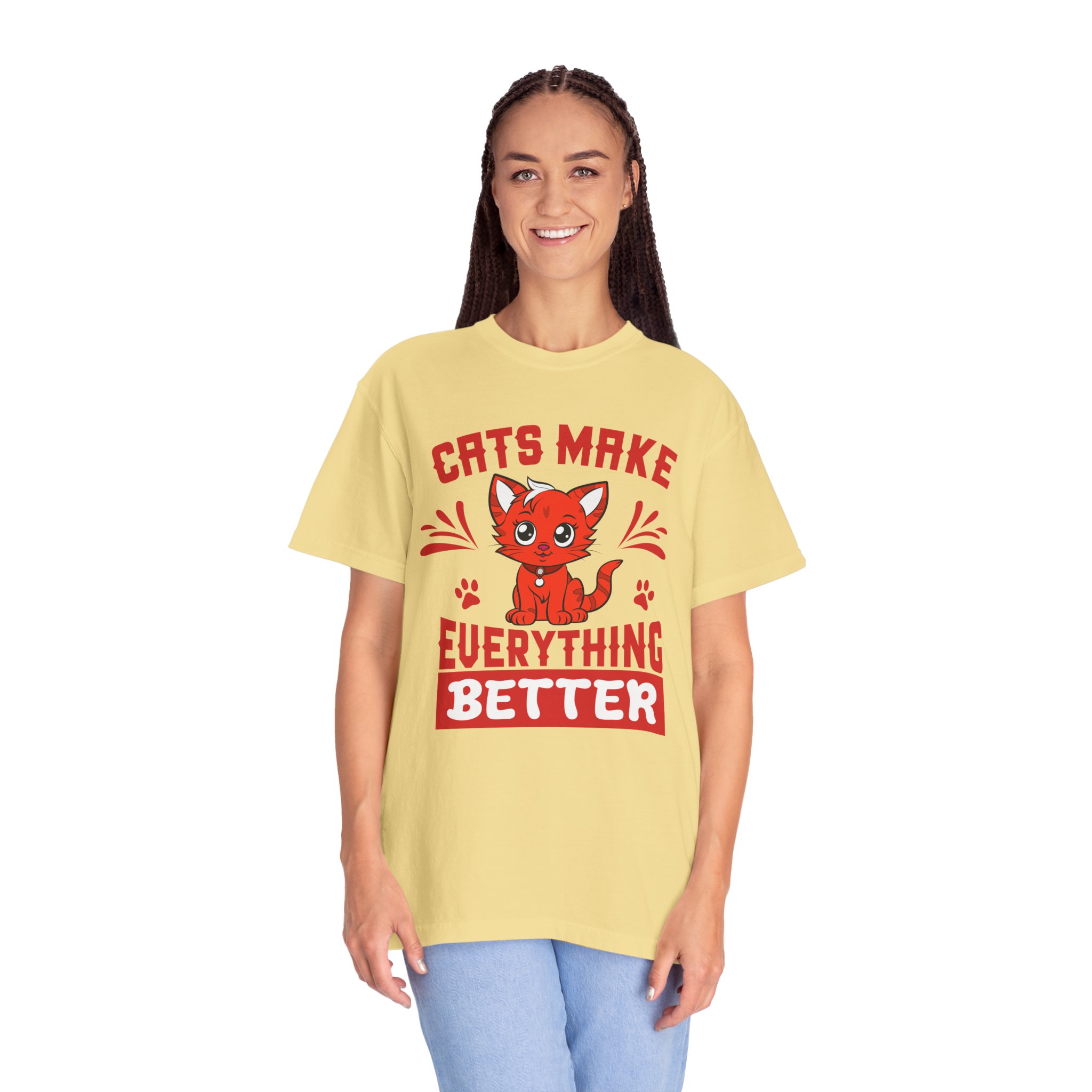 Cats Make Everything Better T-Shirt — Cute Red Kitten Graphic Tee for Cat Lovers, - Image 19