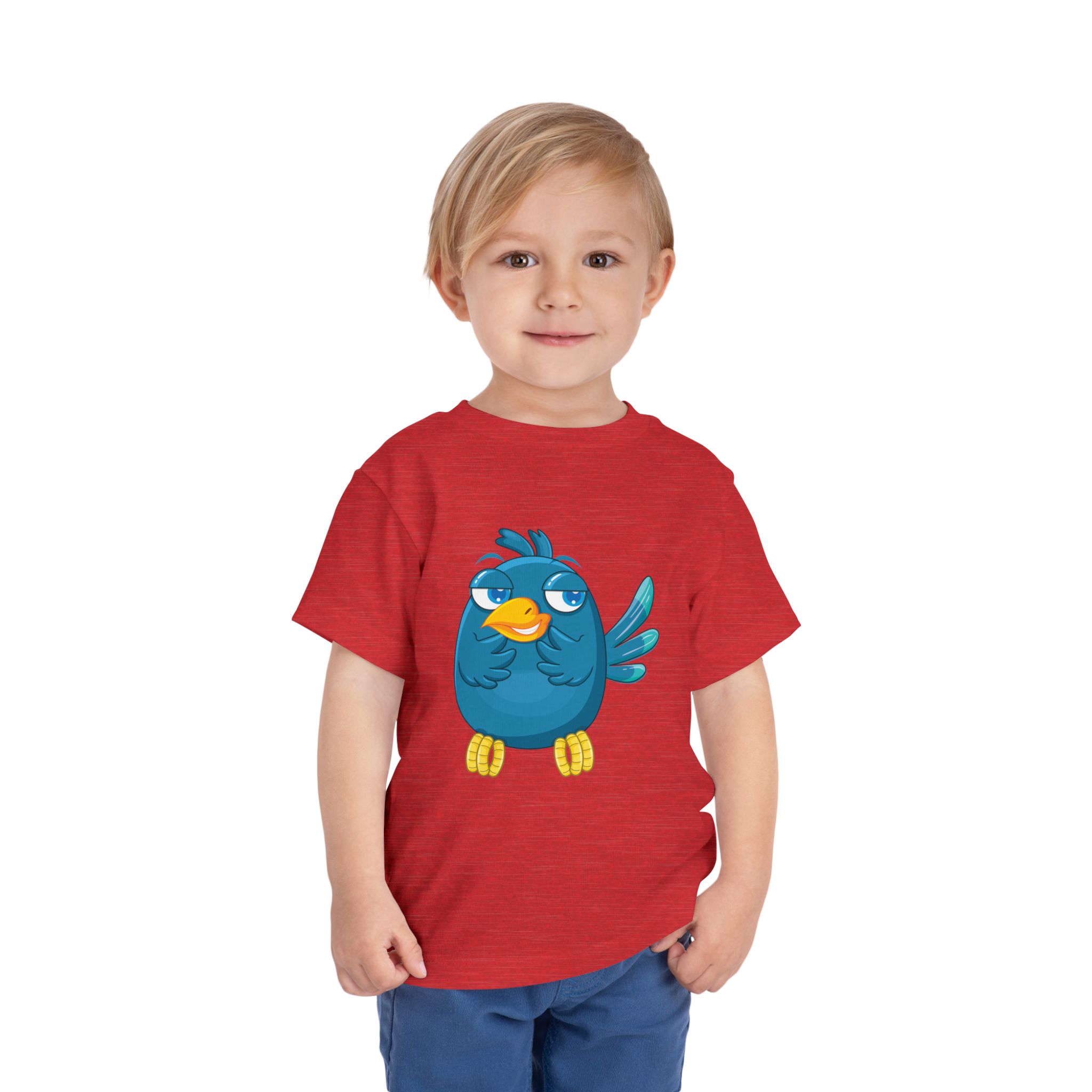 Cute Blue Cartoon Bird Toddler T-Shirt – Adorable Animal Graphic Tee for Kids, Boys & Girls. - Image 27