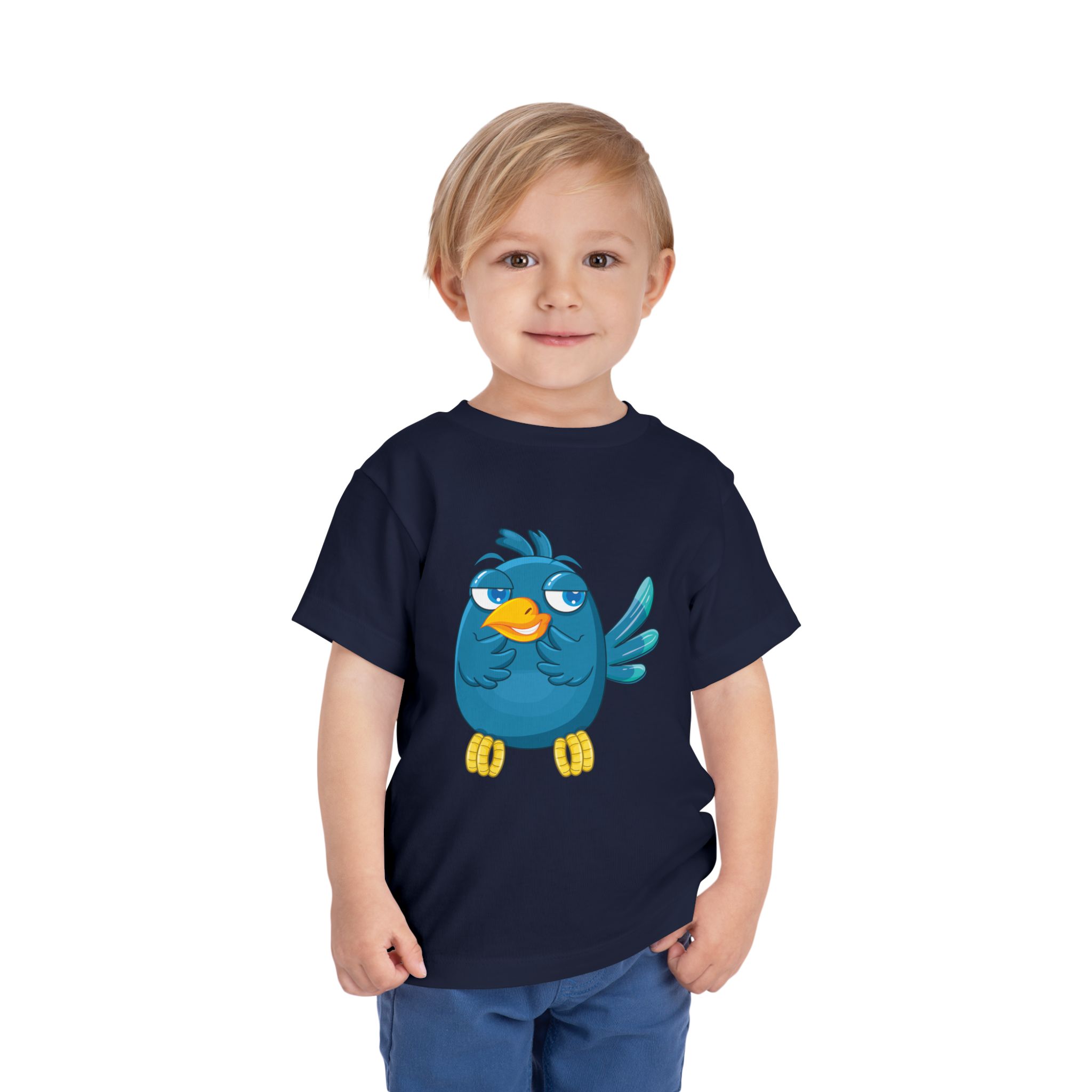 Cute Blue Cartoon Bird Toddler T-Shirt – Adorable Animal Graphic Tee for Kids, Boys & Girls. - Image 23