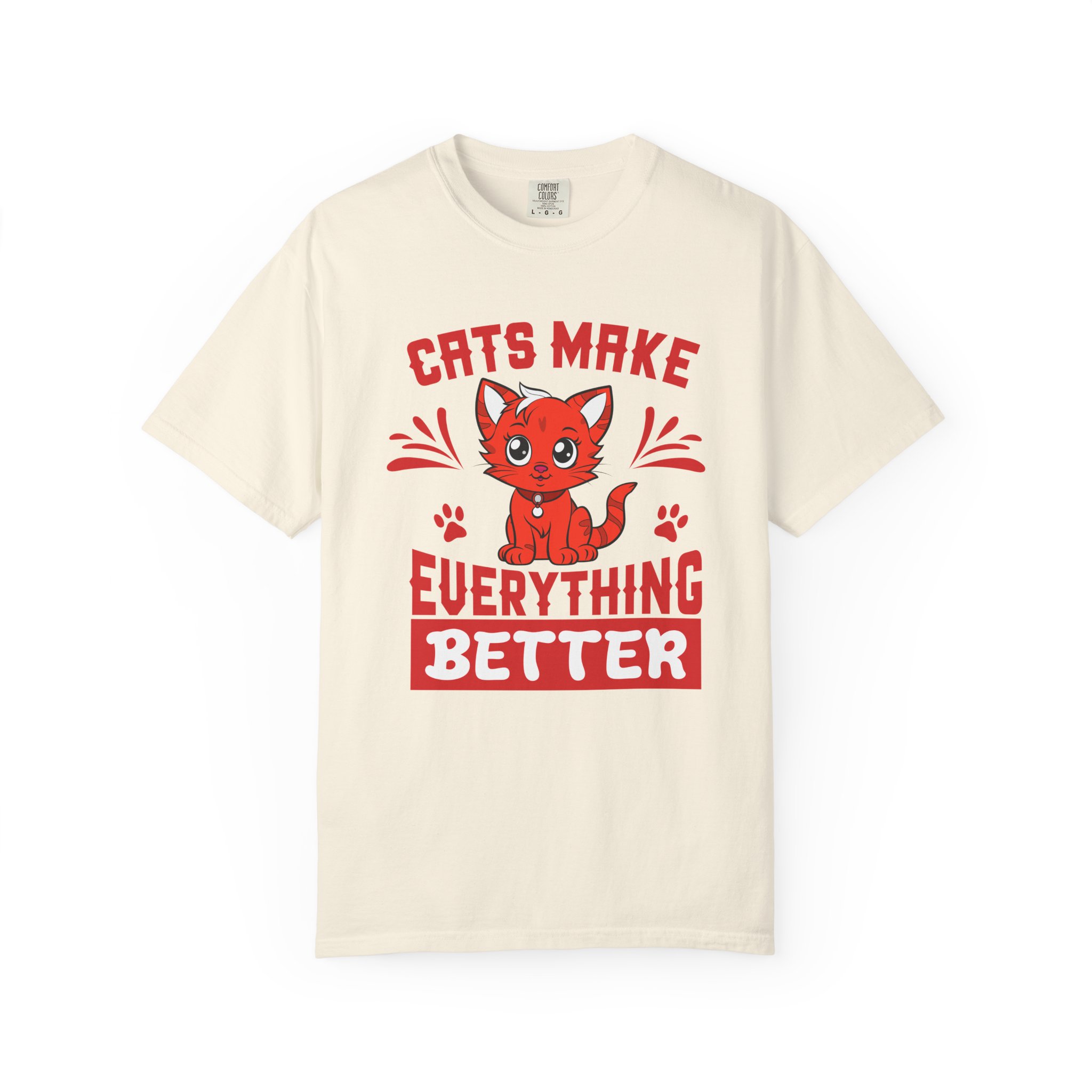Cats Make Everything Better T-Shirt — Cute Red Kitten Graphic Tee for Cat Lovers, - Image 9