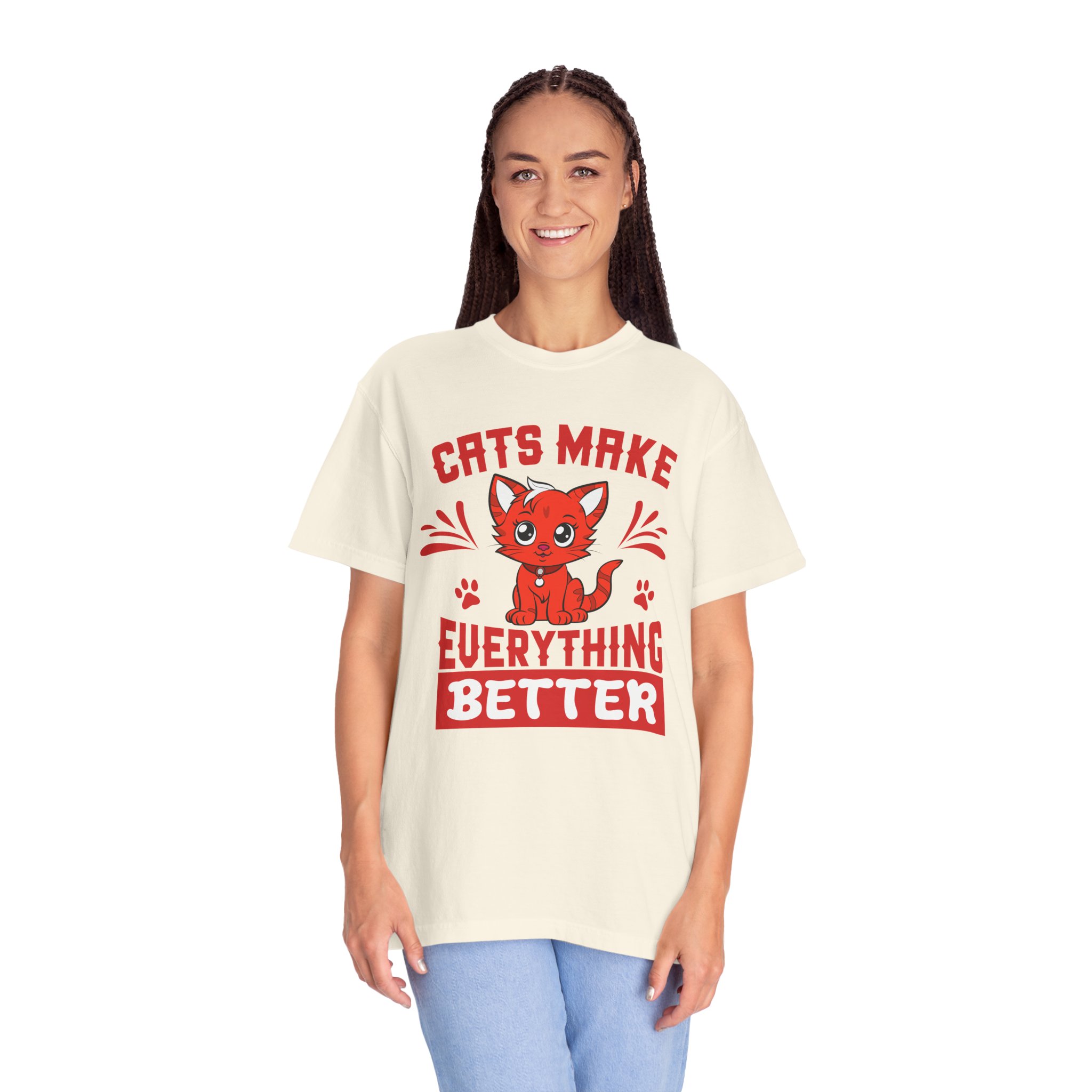 Cats Make Everything Better T-Shirt — Cute Red Kitten Graphic Tee for Cat Lovers, - Image 11