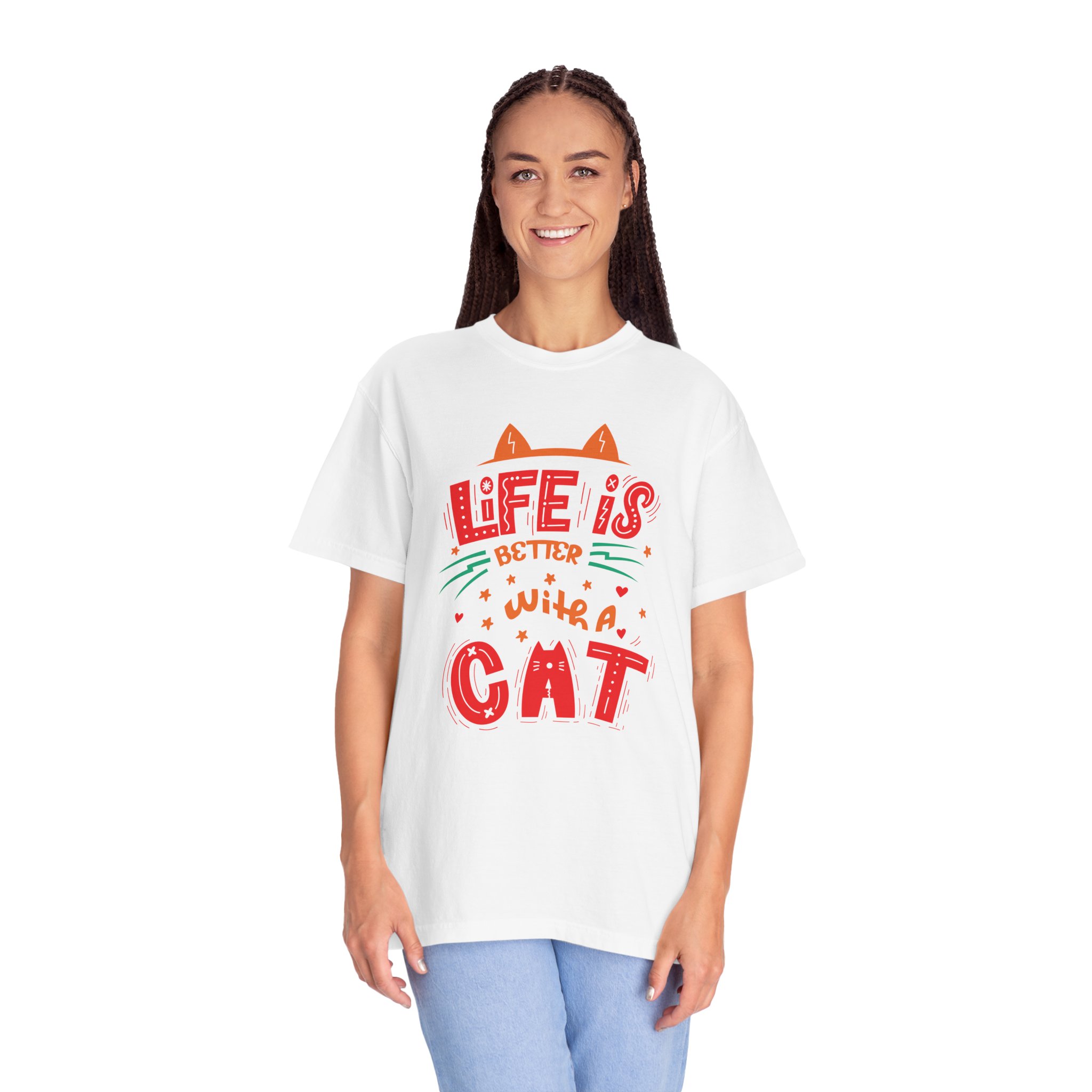 b2 - 5.15 - Life Is Better With a Cat T-Shirt – Cute Cat Lover Graphic Tee for Cozy Vibes & Everyday Happiness. - Image 3