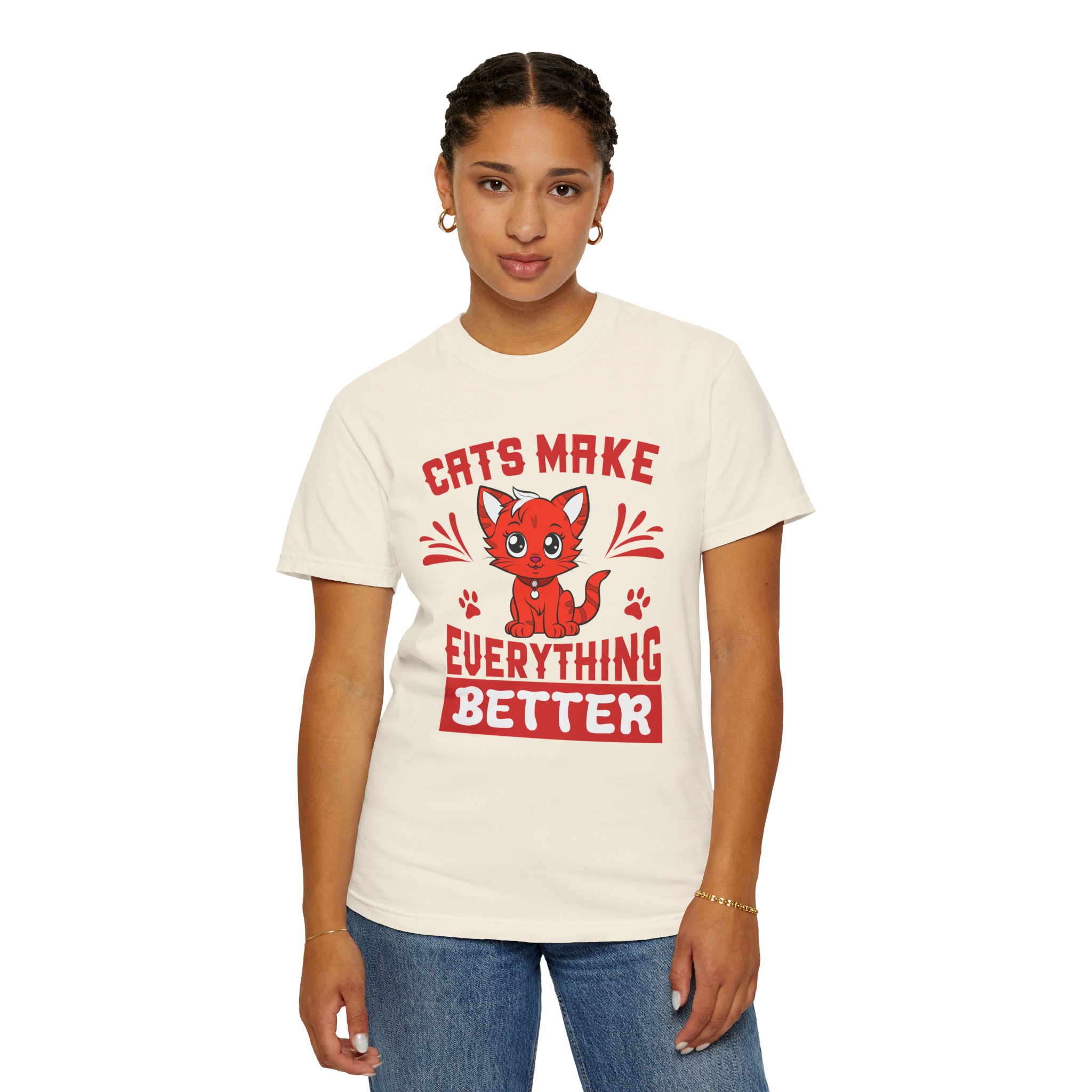 Cats Make Everything Better T-Shirt — Cute Red Kitten Graphic Tee for Cat Lovers, - Image 12