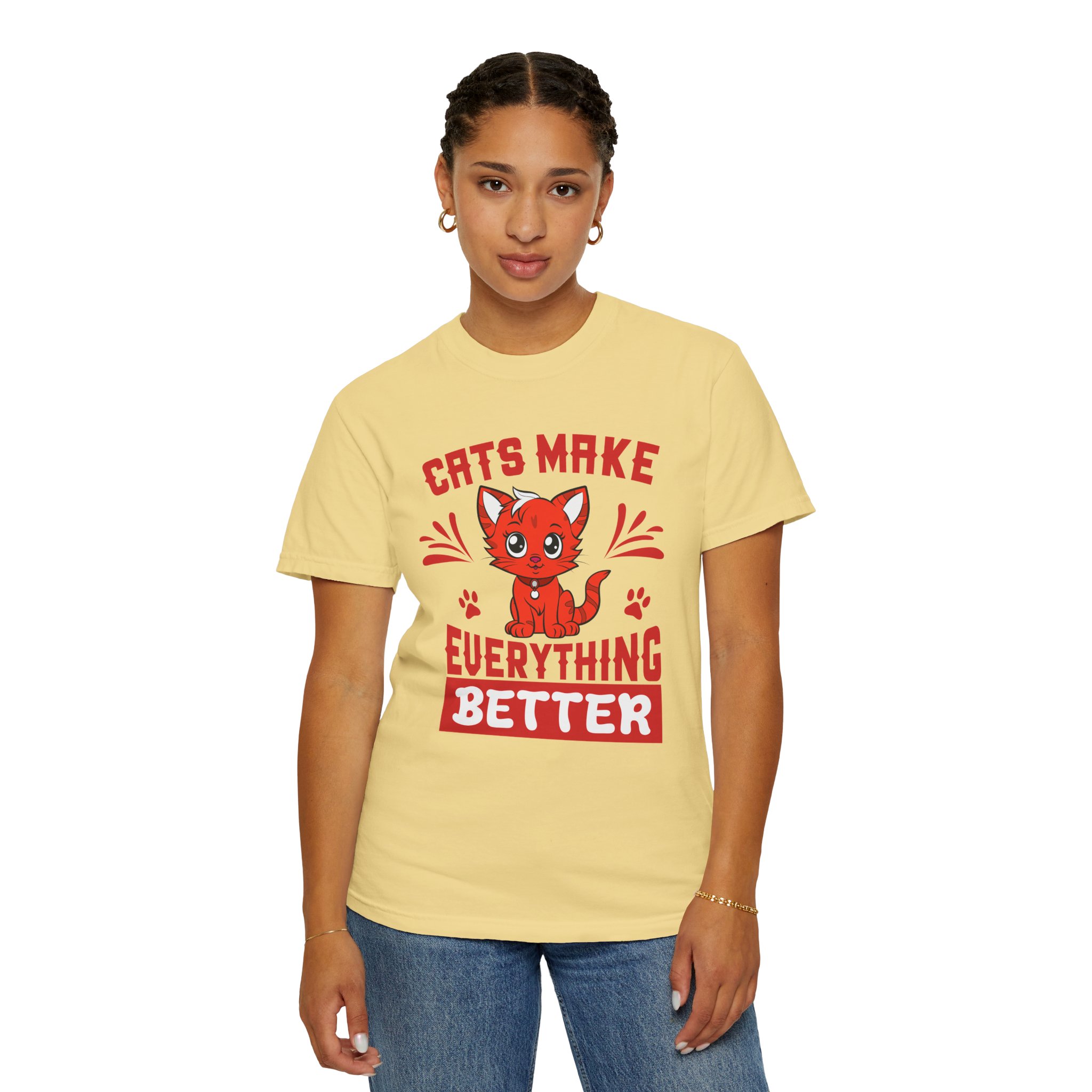 Cats Make Everything Better T-Shirt — Cute Red Kitten Graphic Tee for Cat Lovers, - Image 20