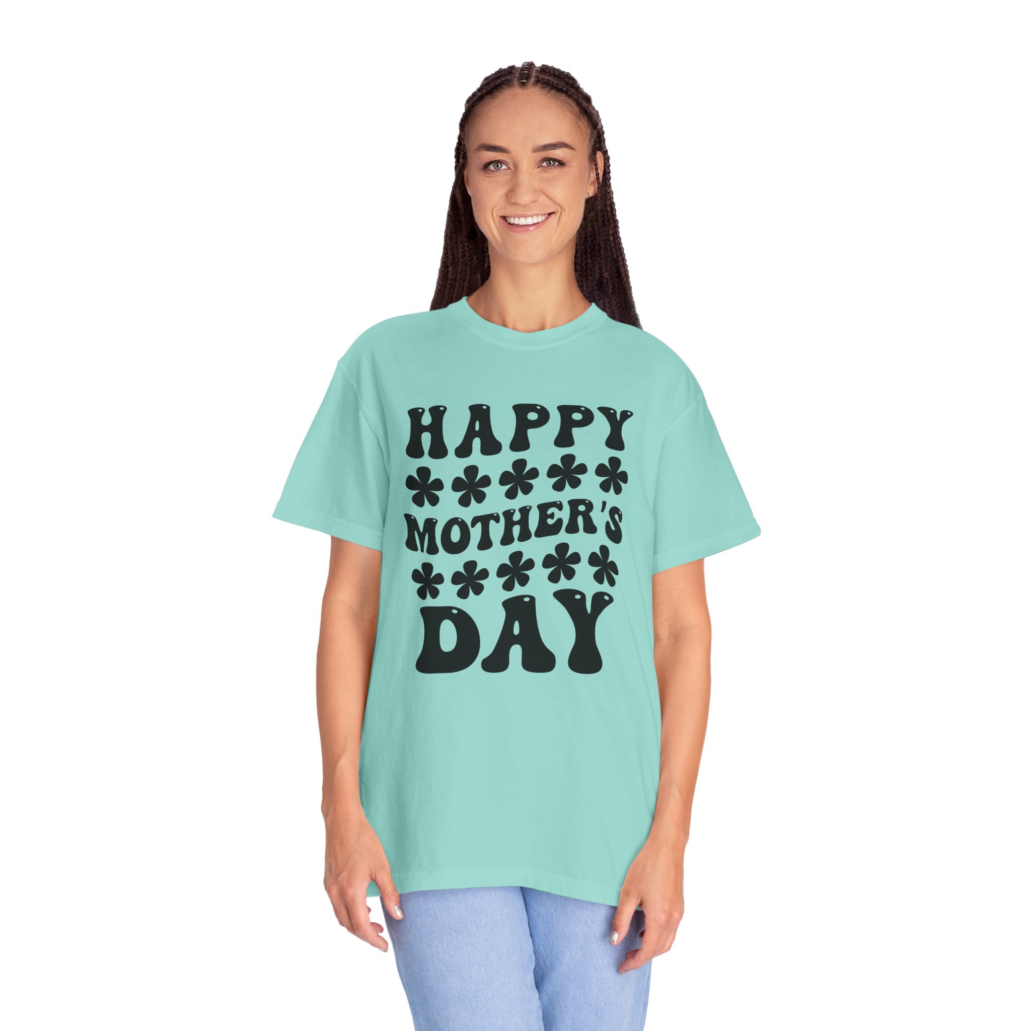 Happy Mother’s Day Retro Floral T-Shirt – Cute Love Graphic Tee for Moms, Perfect Gift Giving & Celebration Wear. - Image 3