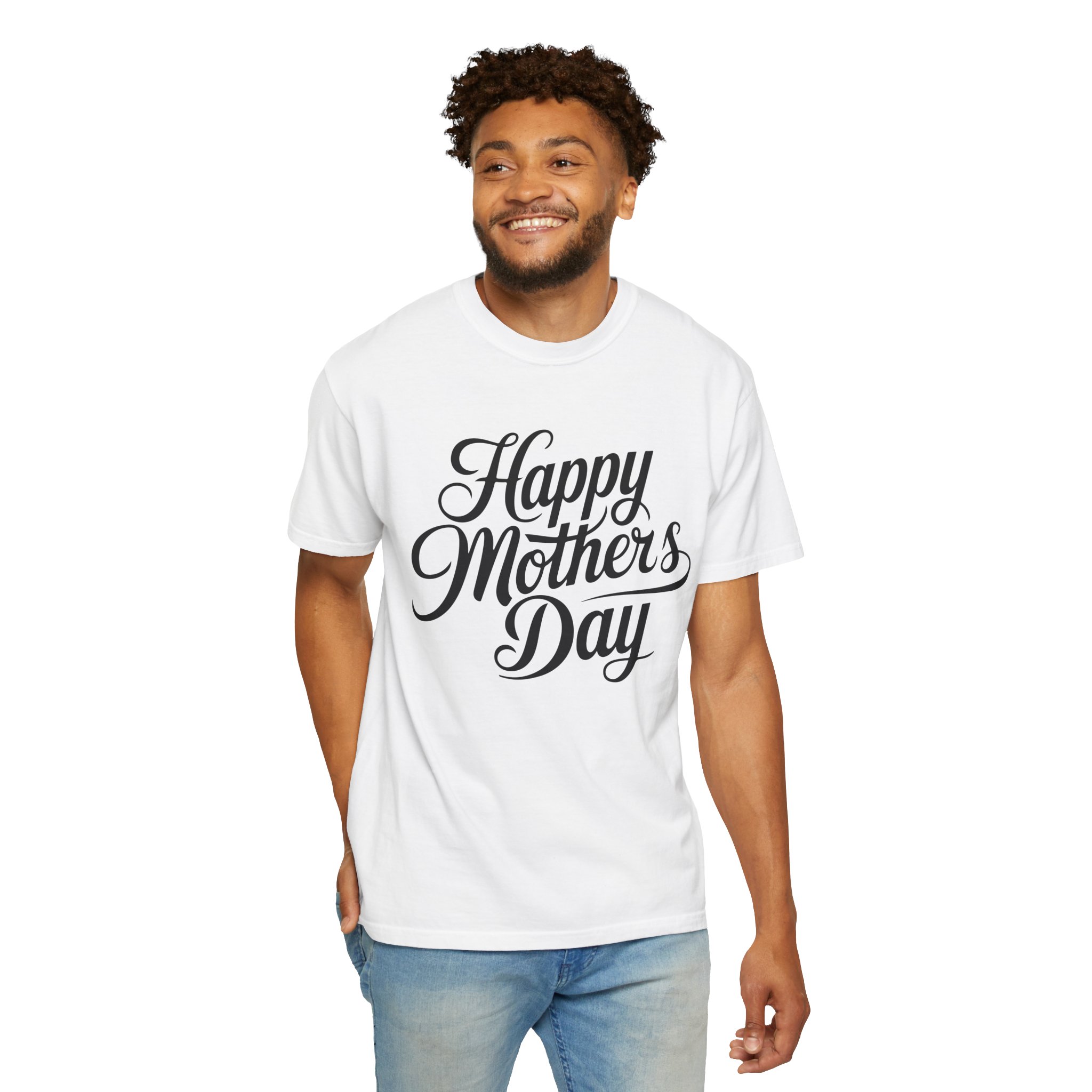 Happy Mother’s Day Script Mom Gift T-Shirt – Cute Love Graphic Tee for Moms, Perfect Gift Giving & Special Celebration Wear. - Image 6