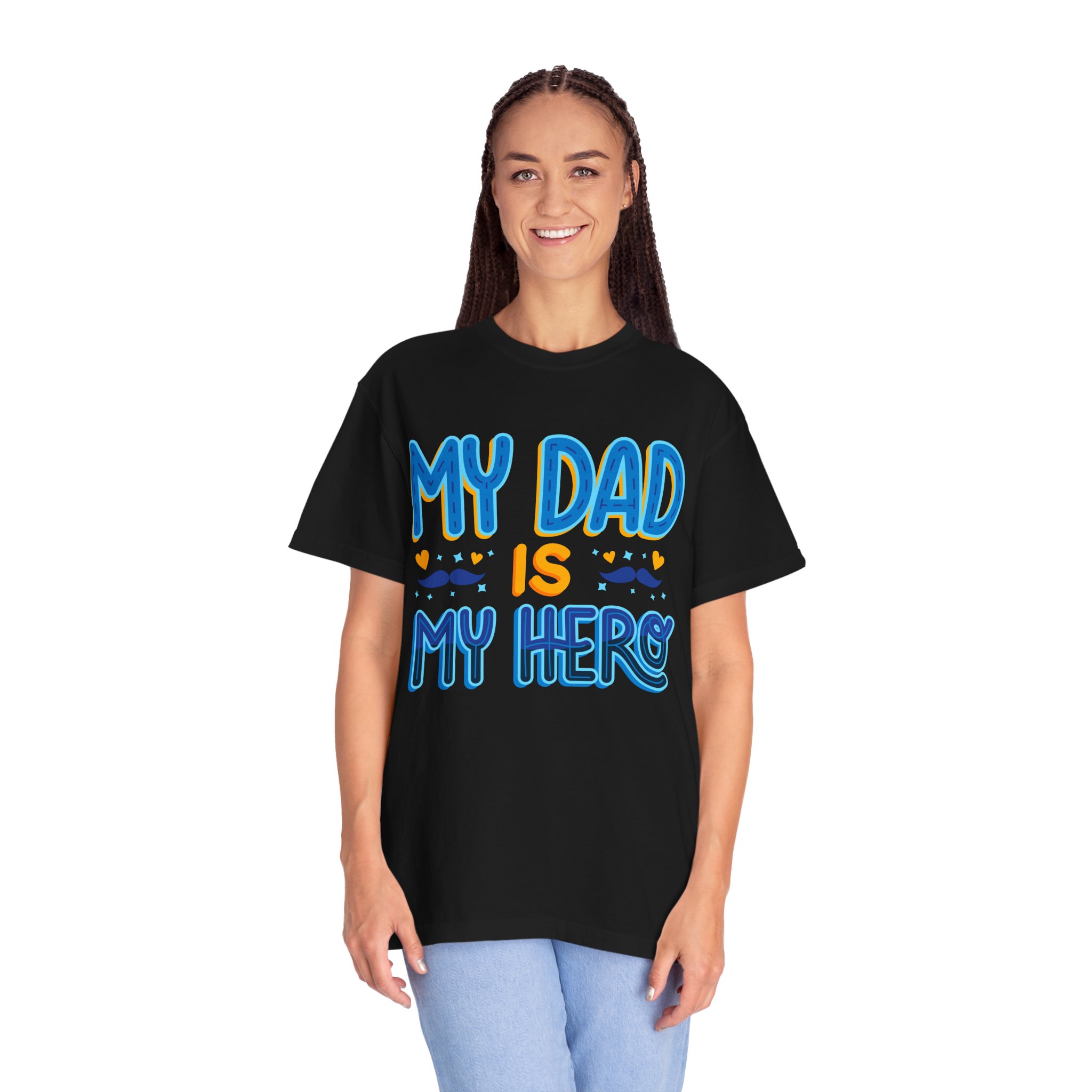 My Dad is My Hero Garment-Dyed T-shirt, Father's Day Gift, Unisex Tee, Dad Appreciation, Casual Wear, Birthday Present. - Image 3