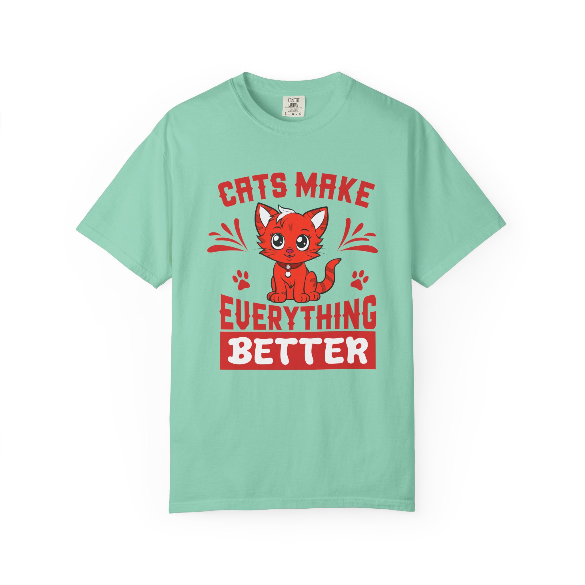 Cats Make Everything Better T-Shirt — Cute Red Kitten Graphic Tee for Cat Lovers, - Image 25