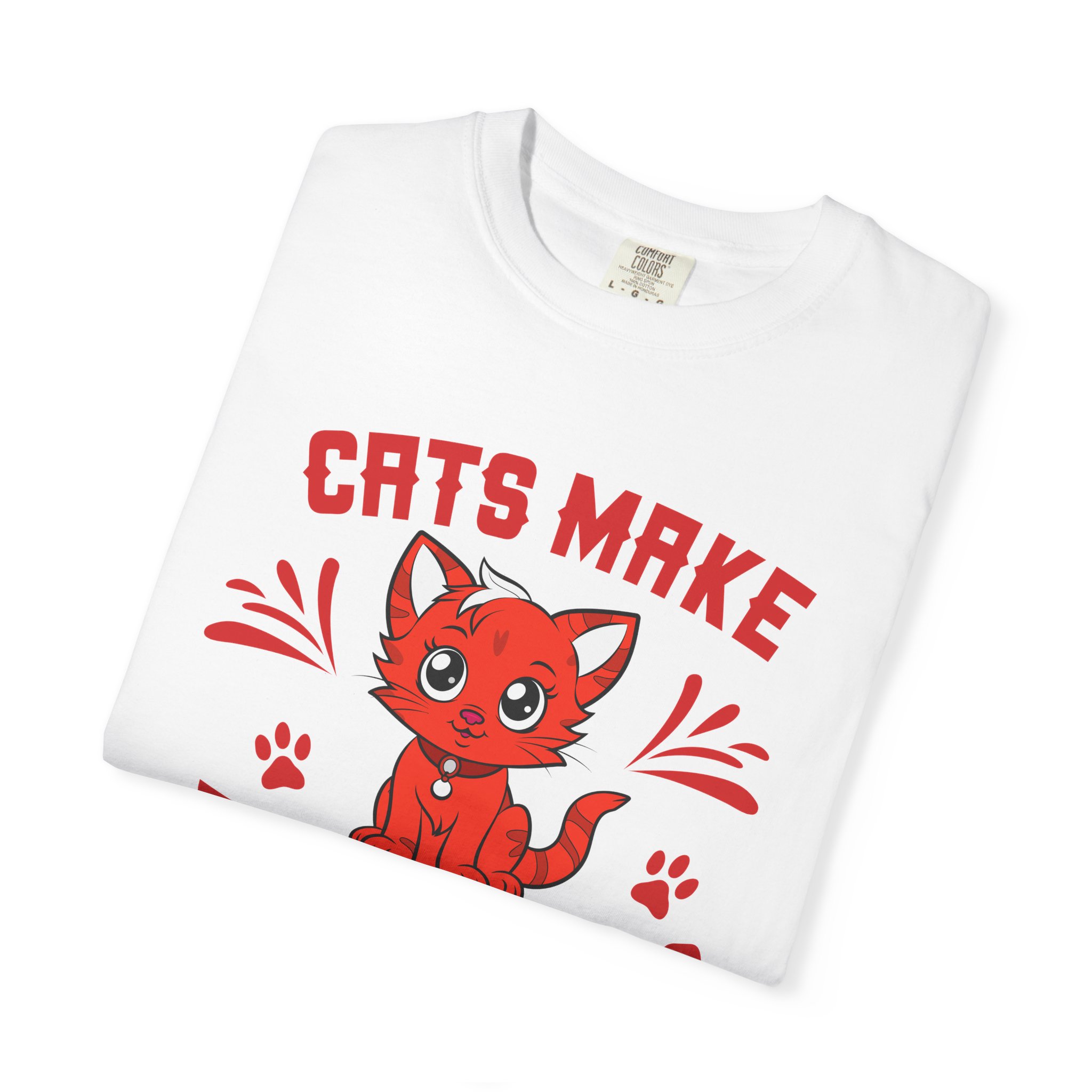 Cats Make Everything Better T-Shirt — Cute Red Kitten Graphic Tee for Cat Lovers, - Image 7