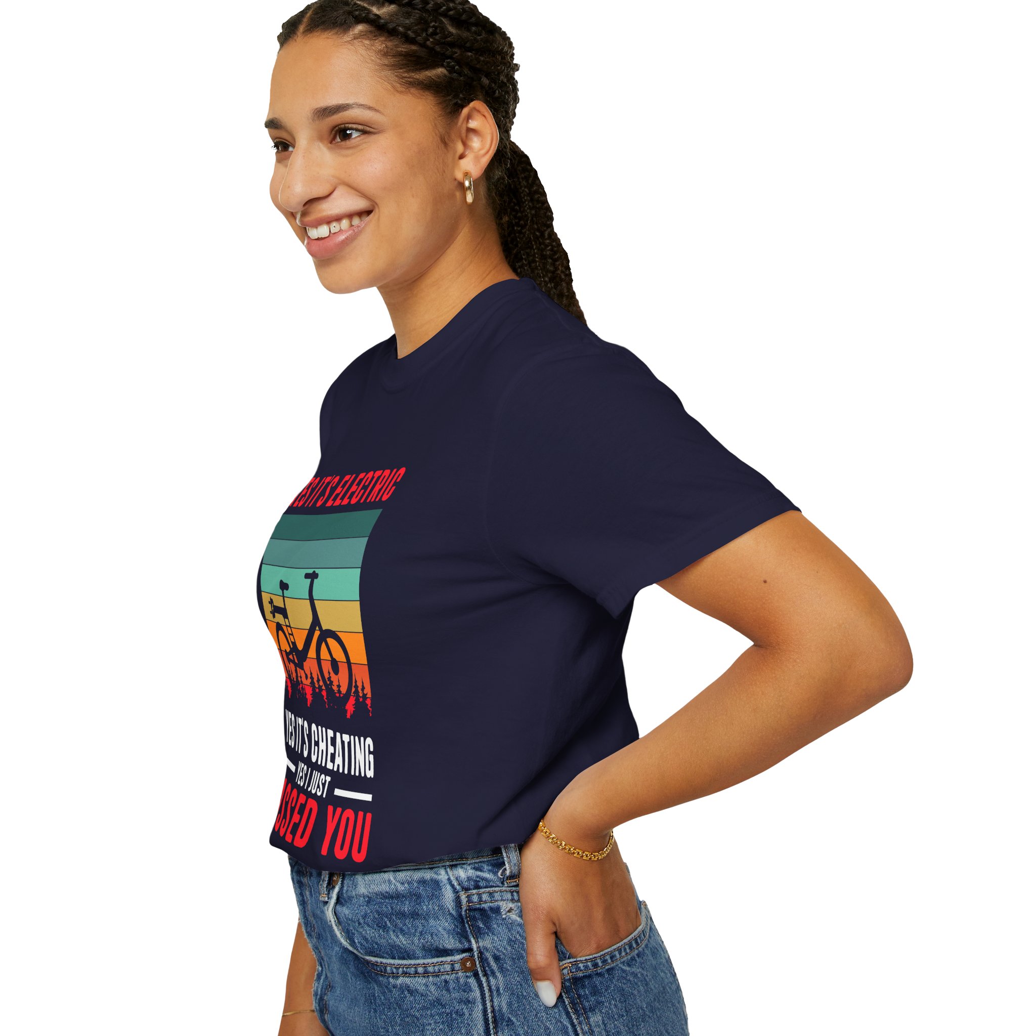 Electric Bike Humor T-Shirt - Perfect Gift for Cyclists, Casual Outfit, Sports Event, Cycling Enthusiasts. - Image 5